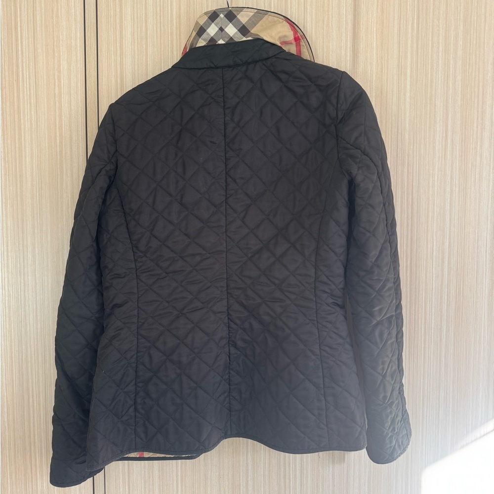 Burberry Nylon Black Quilted Coat with Classic Check Lining - Picture 11 of 11